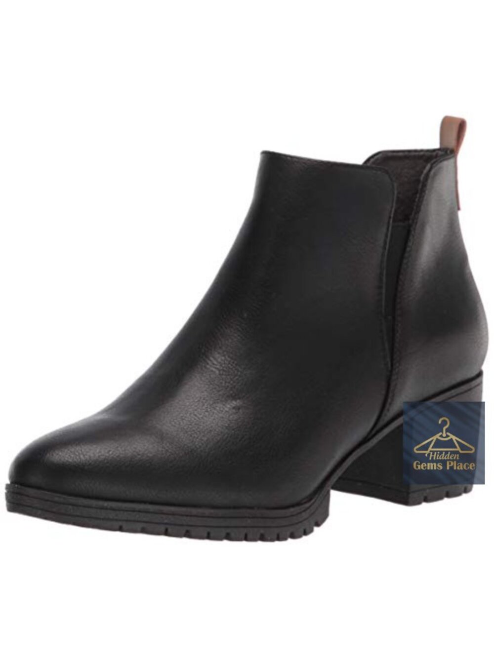 Women's Slip On Ankle Booties Faux Leather Block Heel Comfort